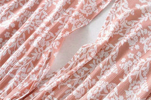 Cute Pink Women's Bohemian Deep V-Neck Dress | S-L