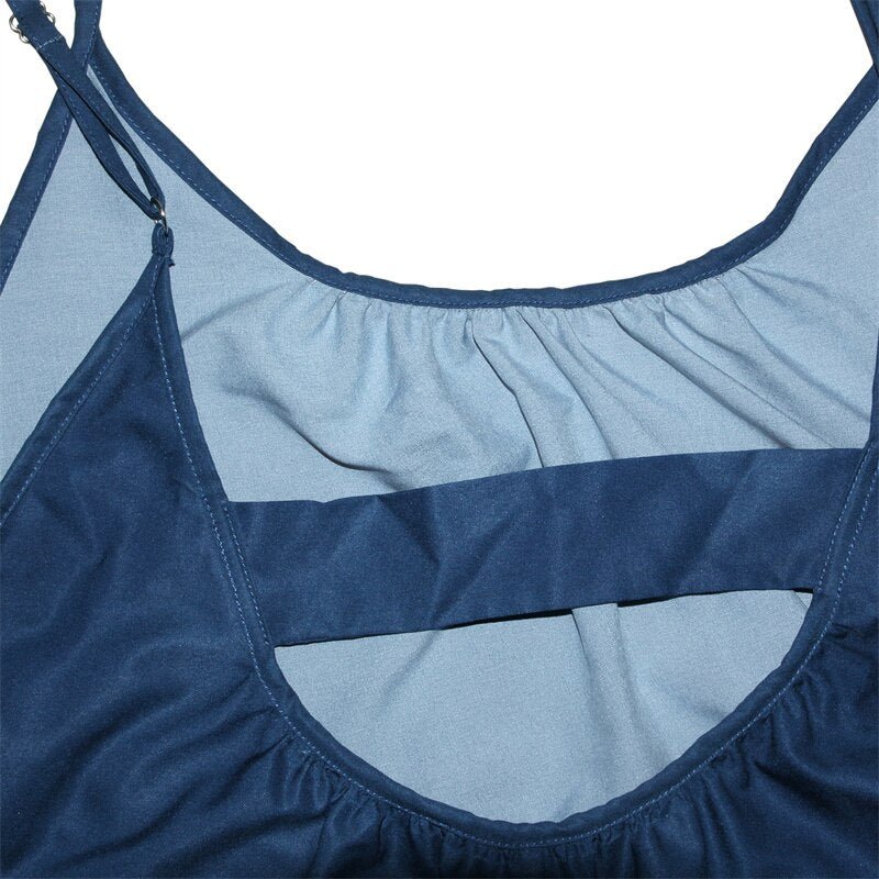 Women's Hippie Suspender Dress | Seaside Leisure Long Summer Dress | S-XL