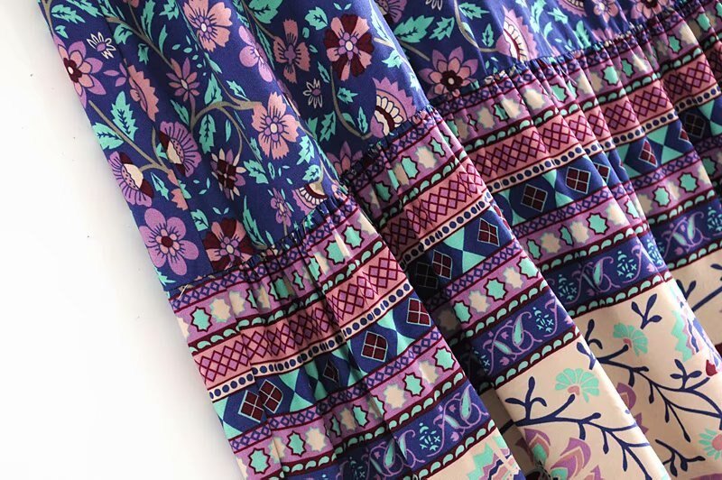 Women's Sexy Blue Short Bohemian Spagetti Summer Dress | S-L