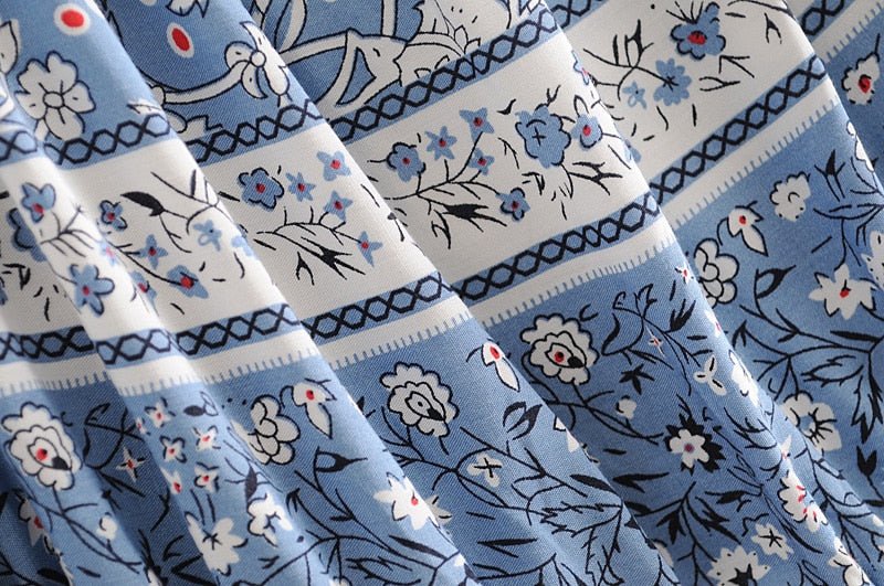 Women's Festival Two Piece Outfit | Long Sleeve Top + Long Bohemian Dress | S-L