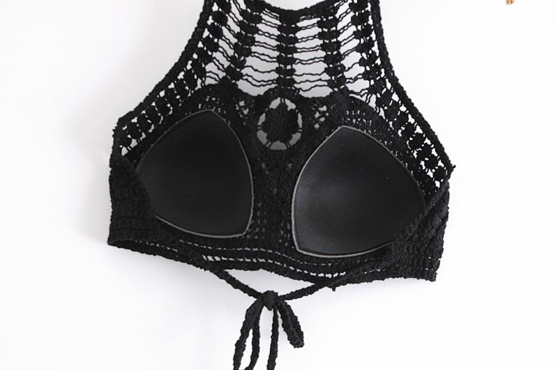 Hollowed Out Sleeveless Bohemian Crop Top Vest | Free Size | Various Colours