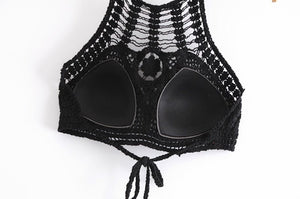 Hollowed Out Sleeveless Bohemian Crop Top Vest | Free Size | Various Colours