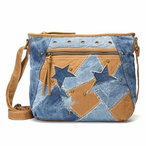 Jean Patchworked Reconstructed Women's Handbag