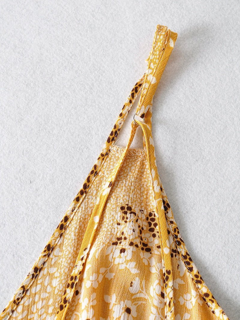 Yellow Strapless Bohemian Sundress | Cotton + Rayon | S-L