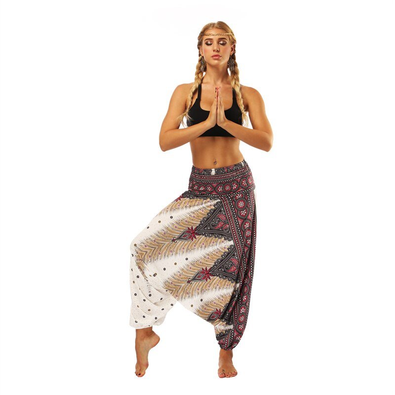 Hippie Boho Loose Yoga Harem Pants | Trippy Genie Design | One Size