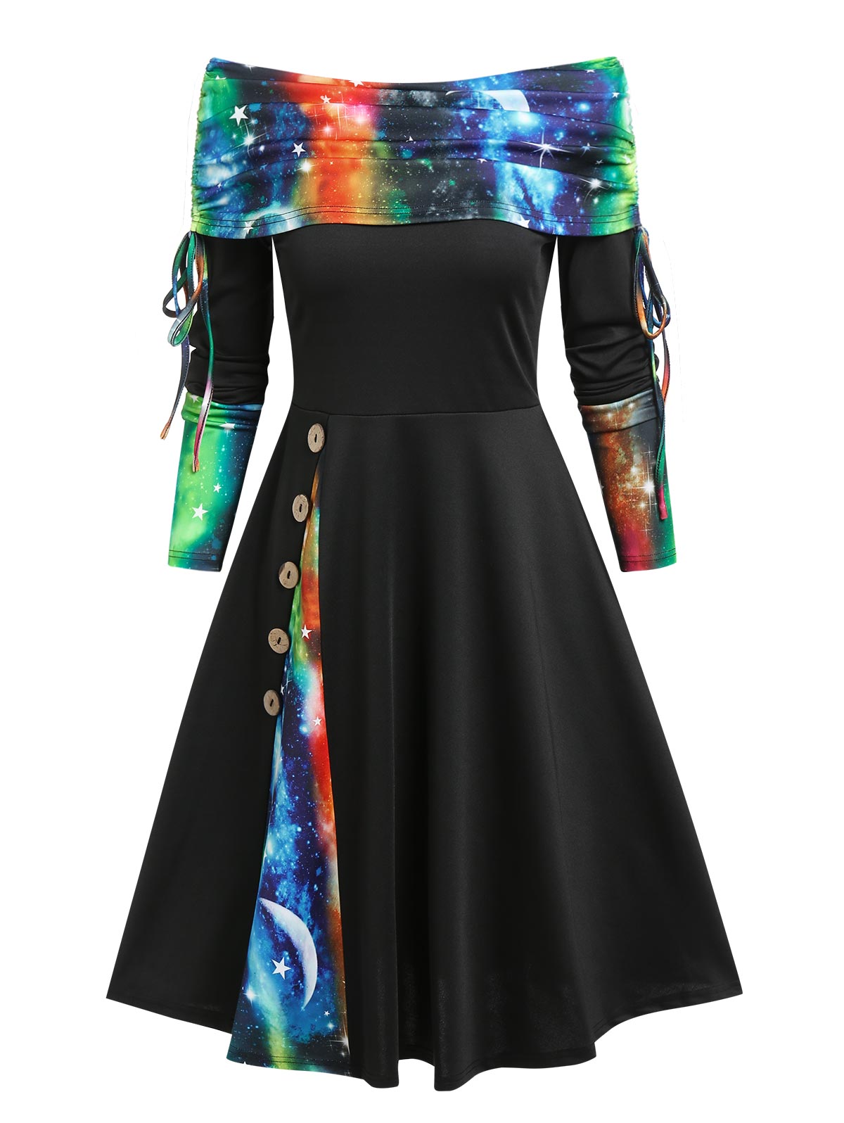 Women's Hippie Festival Dresss | Tie Dye Foldover | S-XXXXXL