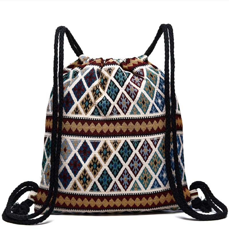 Cute Aztec Hippie Styled Draw String Bags - Various Designs