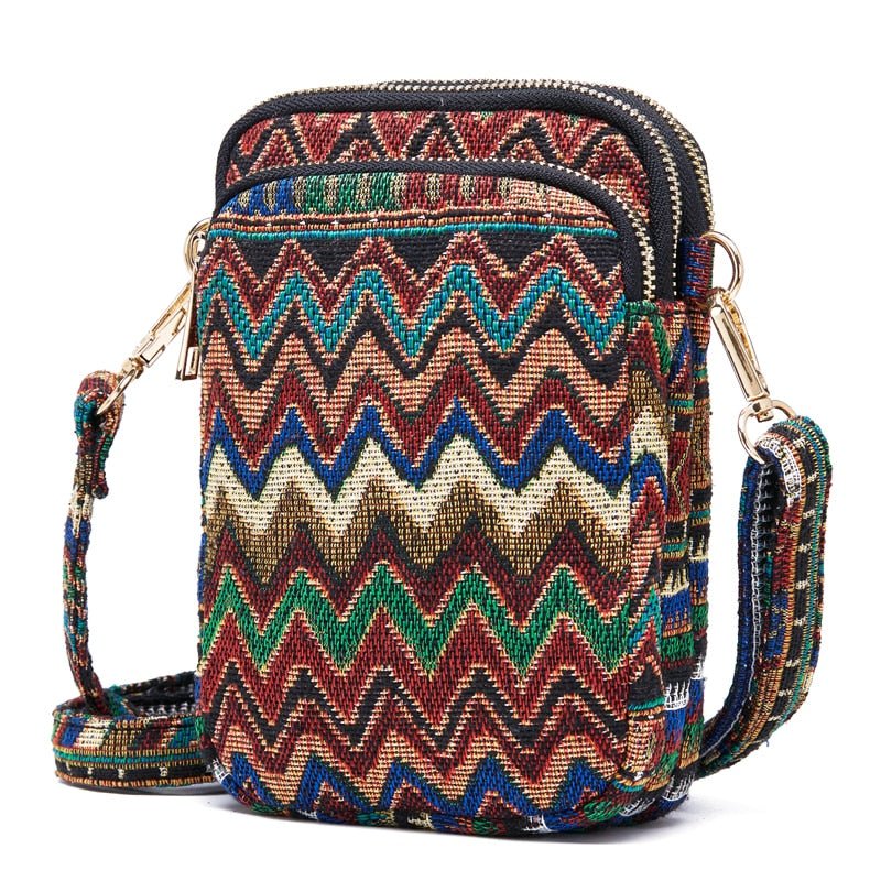 Mini Shoulder Messenger Bag With Bohemian Style - Various Colours