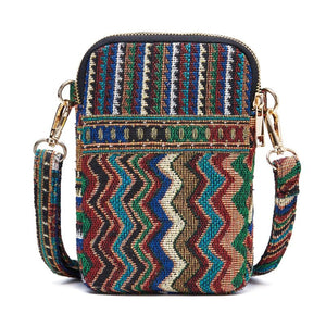 Mini Shoulder Messenger Bag With Bohemian Style - Various Colours
