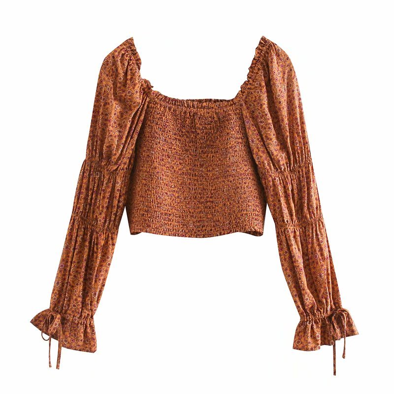 Off Shoulder Boho Top | Long Sleeves | Red + Blue | S-L