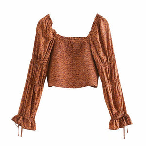 Off Shoulder Boho Top | Long Sleeves | Red + Blue | S-L