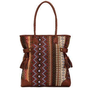 High Quality Boho Brown Tote Bag With Tassles