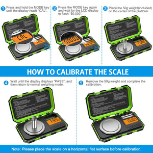 0.001g - 50g Mini Digital Pocket Scale With 50g Calibration Weight