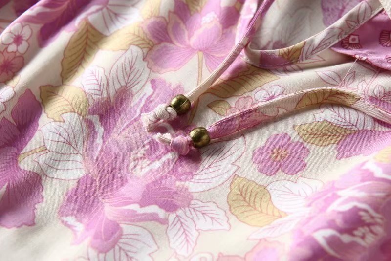 Hippie Drawstring Beach Dress | Yellow Or Pink | S-L