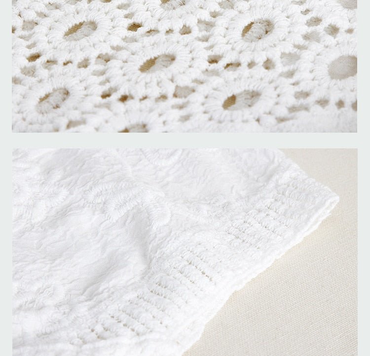 Vintage Women's Lace Embroidery Top | Batwing Sleeves | Free Size