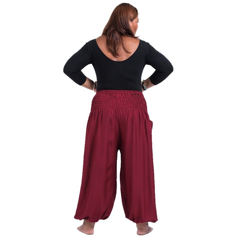 Red Bohemian High Waist Yoga Palazzo Pants | S-XL