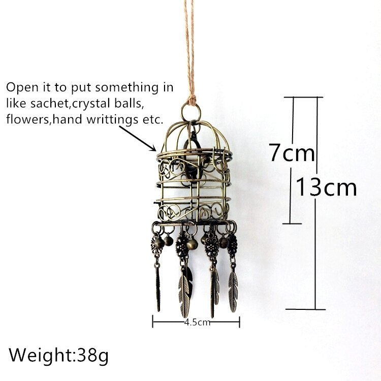 Vintage Bird Cage Ornament | Dream Catcher Win Chime Design