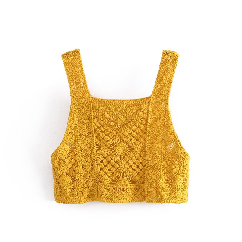 Knitted Hippie / Boho Sleeveless Crop Tops | Beach Styled | Various Colours | Free Size