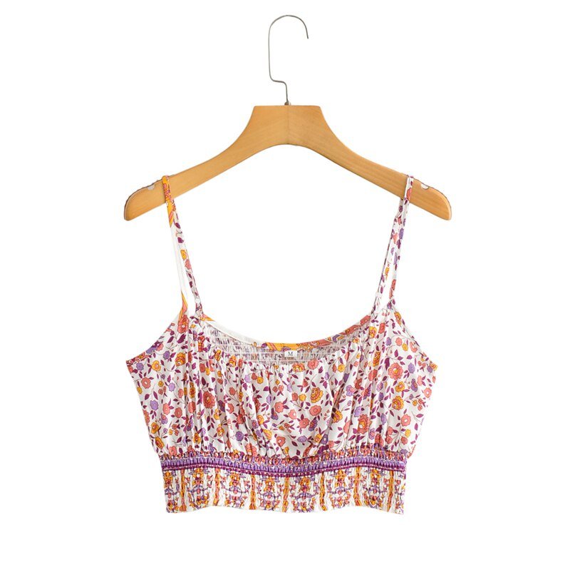 Women's 60's Flower Child Two Piece Outfit | Sleeveless Top + Bohemian Pants | S-L