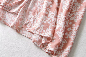 Cute Pink Women's Bohemian Deep V-Neck Dress | S-L