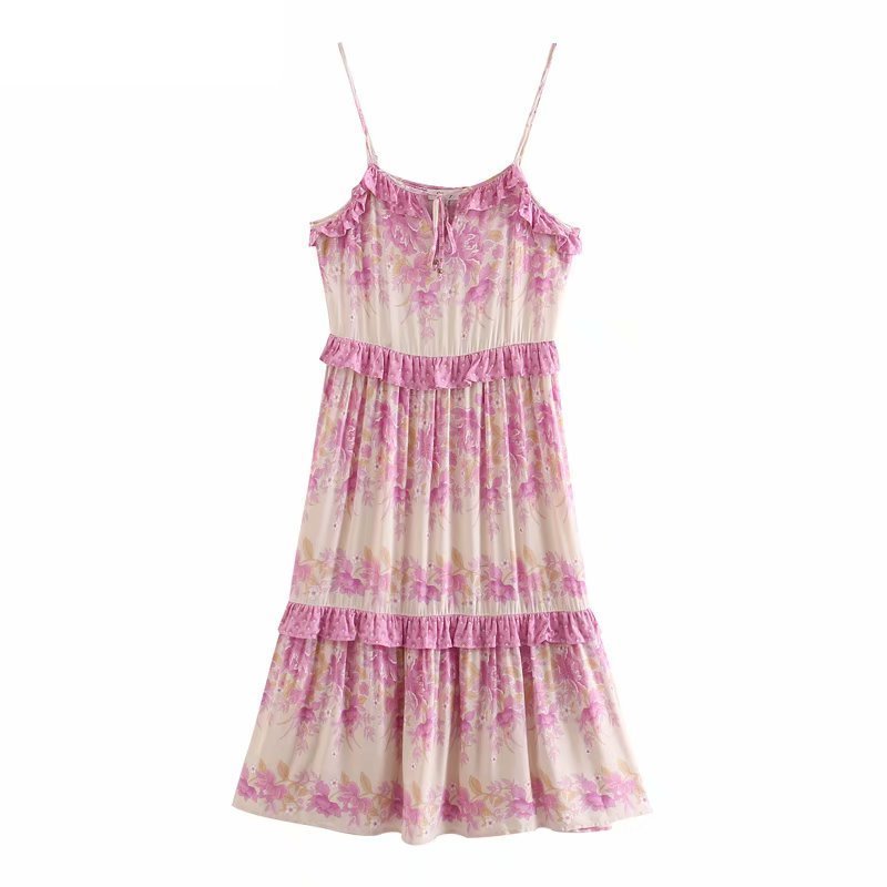 Hippie Drawstring Beach Dress | Yellow Or Pink | S-L