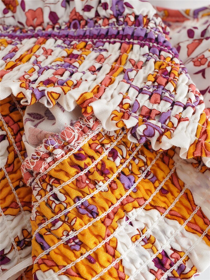 Women's 60's Flower Child Two Piece Outfit | Sleeveless Top + Bohemian Pants | S-L