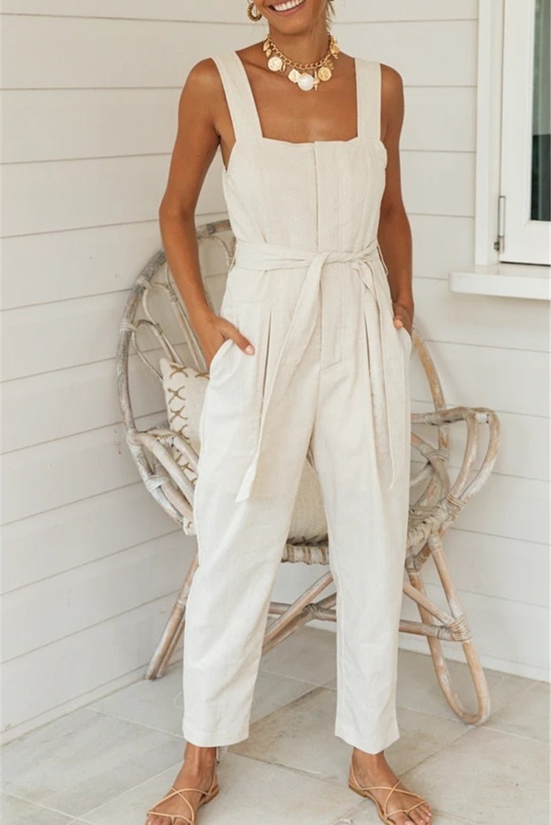 Women's Classy Bohemian Linen Cotton Jumpsuit | S-L | Various Colours