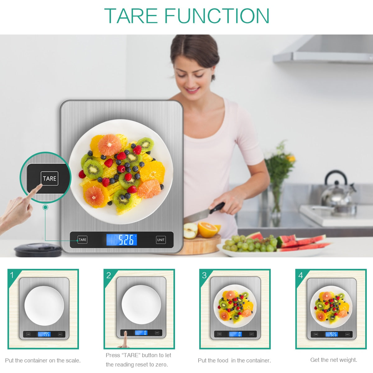 1G - 20KG USB Powered Digital Kitchen Scale - The Hippie House