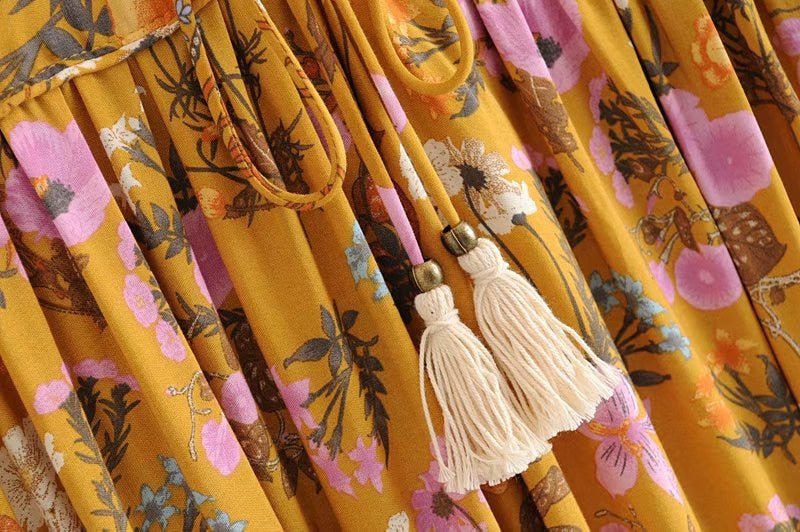 Women's Flowing Bohemian Flare Maxi Dress | S-L | Various Colours