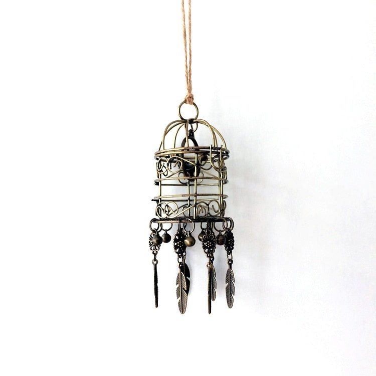 Vintage Bird Cage Ornament | Dream Catcher Win Chime Design