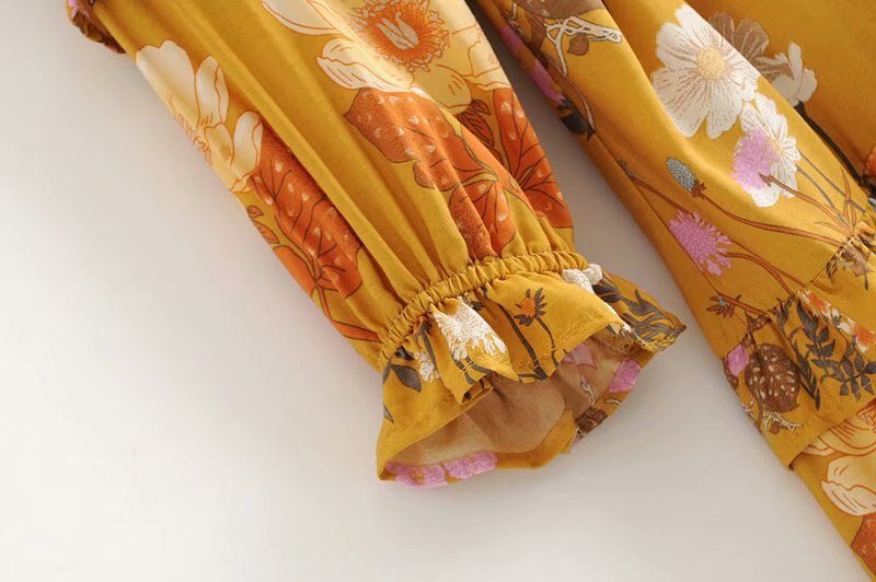 Elegant Hippie Styled Bohemian Summer Dress | S-L | Yellow & Pink