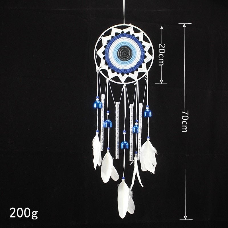 Beautiful Evil Eye Blue & White Dream Catcher | 70cm