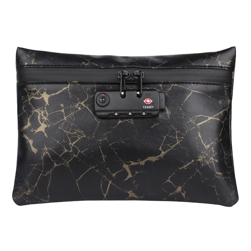 Leather Smell Proof Bag With Carbon Lining & Lock | Various Colours