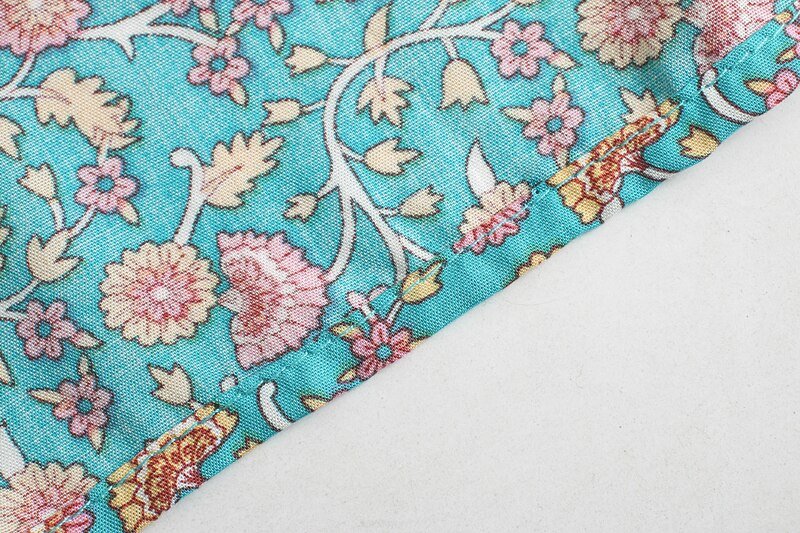 Short Sexy Bohemian Dress With Floral Print | Red Or Aqua | S-XL