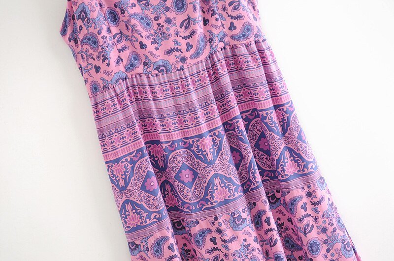 Women's Purple Casual Hippie Peace Dress | Sleeveless | S-XL