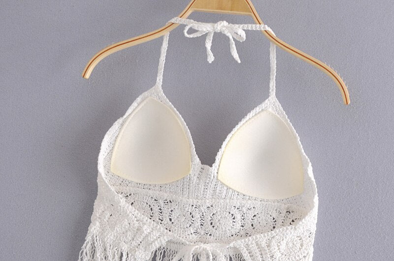 Hippie Styled Sleeveless Beach Crop Top | Knitted | 2 Colours