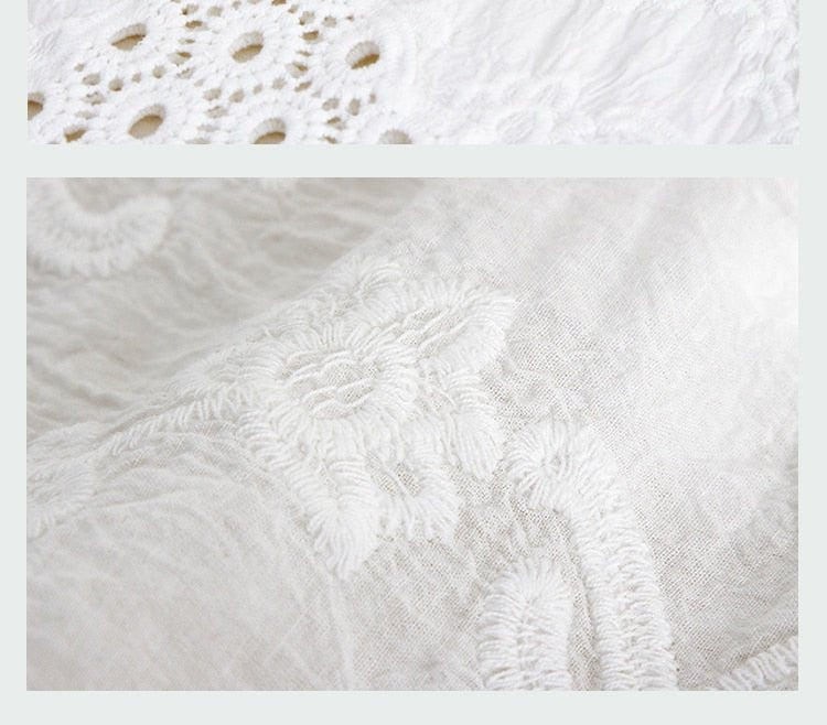 Vintage Women's Lace Embroidery Top | Batwing Sleeves | Free Size