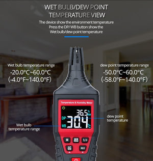 Digital Temperature & Humidity Meter | -20-60°C