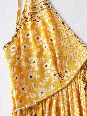 Yellow Strapless Bohemian Sundress | Cotton + Rayon | S-L