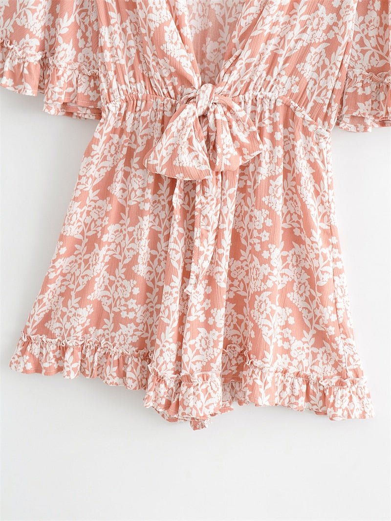 Women's Deep V-neck Bohemian Beach Romper | S-L | Various Colours