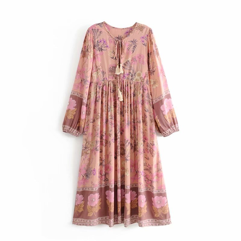 Women's Flowing Bohemian Flare Maxi Dress | S-L | Various Colours