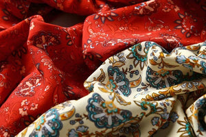 Women's Full Length Multi-Colour Floral Printed Boho Jumpsuit | Short Sleeve + V-neck | S-L