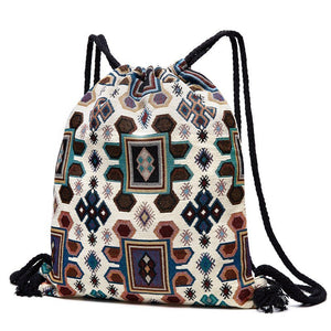 Cute Aztec Hippie Styled Draw String Bags - Various Designs