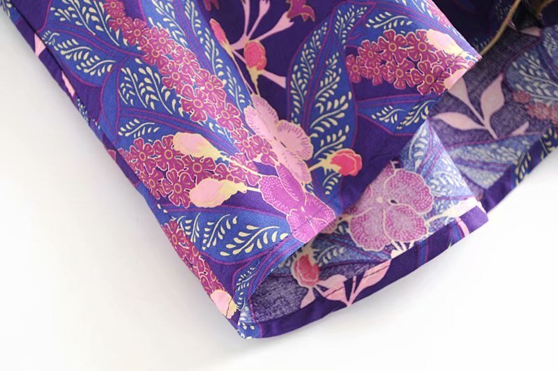 Colourful Purple Women's O-neck Blouse Top | Flare Sleeves | S-L