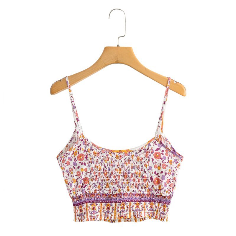 Women's 60's Flower Child Two Piece Outfit | Sleeveless Top + Bohemian Pants | S-L