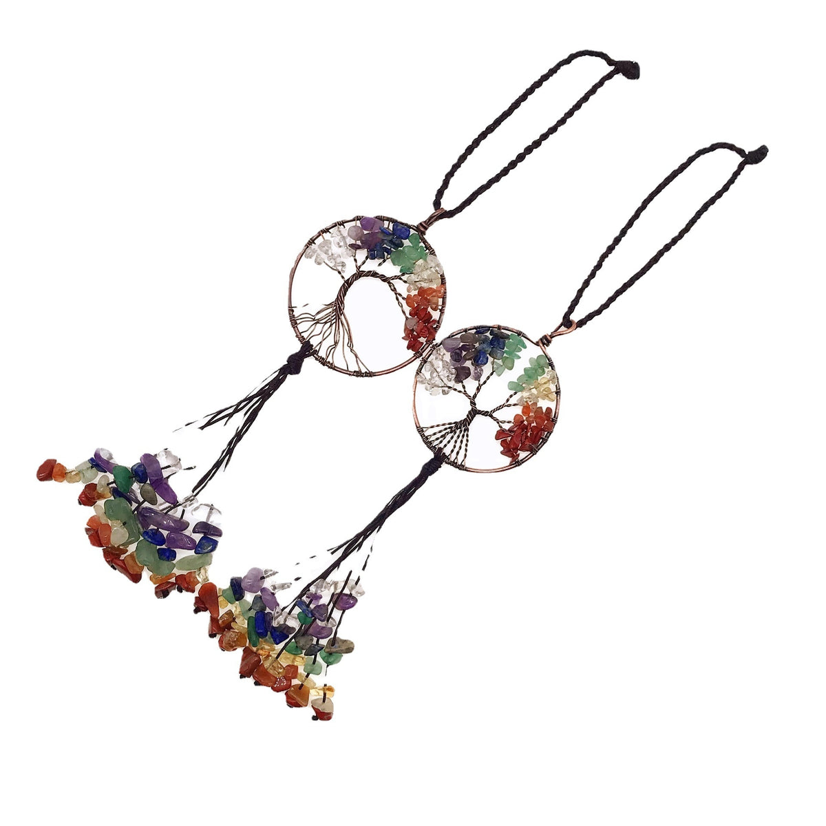 Handmade Natural Crystal Tree Of Life Car Ornament