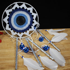 Beautiful Evil Eye Blue & White Dream Catcher | 70cm