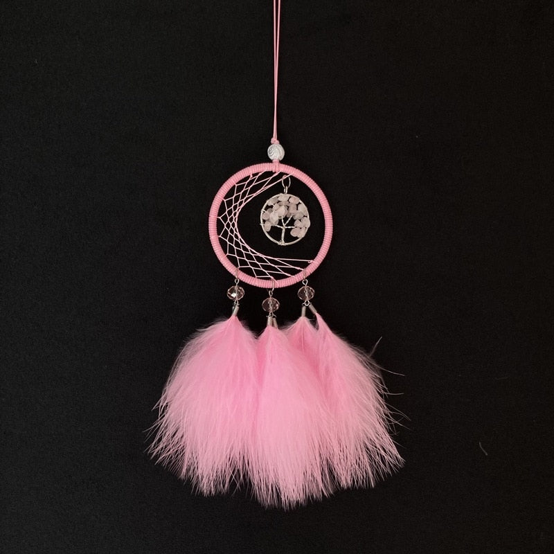 Mini Tree Of Life Dream Catcher | Available In Black, Pink And White