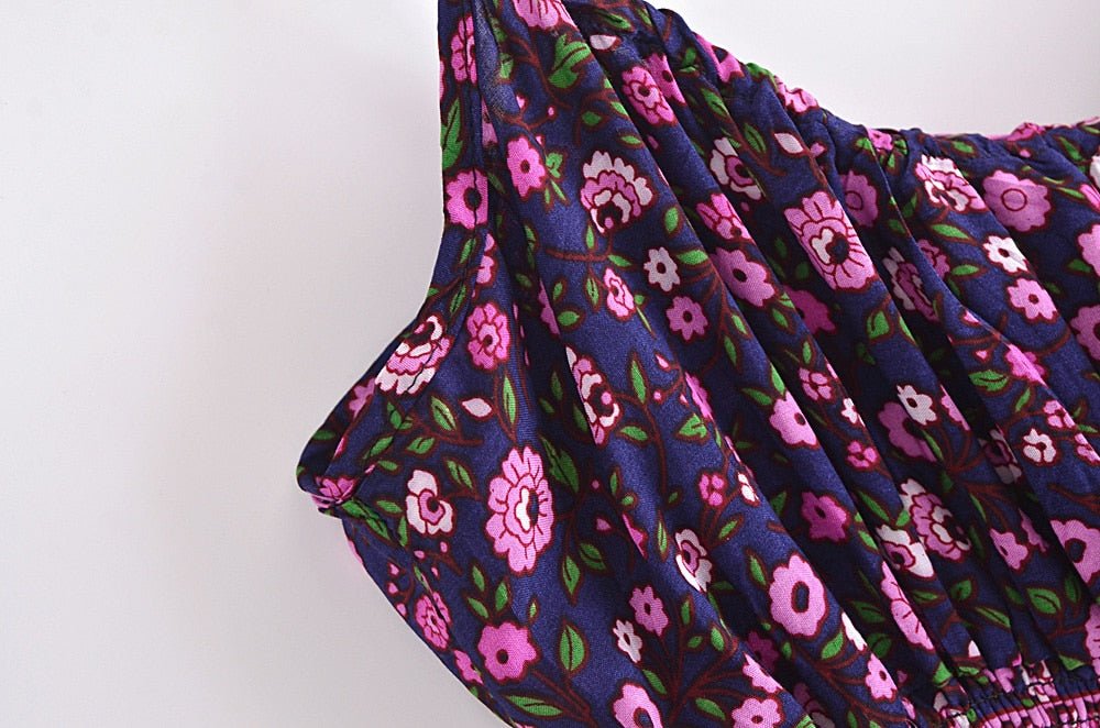 Women's Purple Boho Two Piece Outfit | Sleeveless Top + Bohemian Pants | S-L