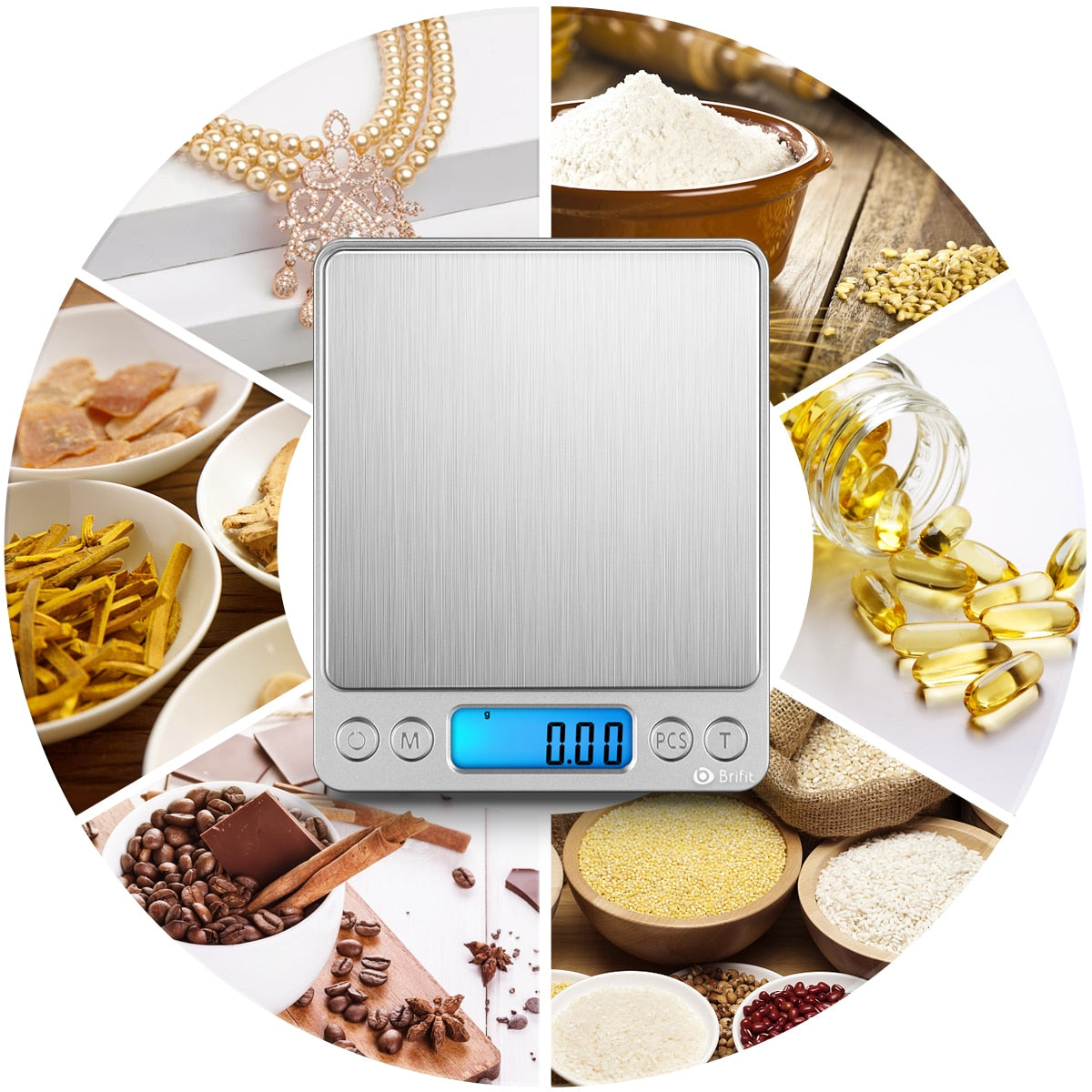 0.01G-100G Digital Weighing Scales, Grams Small Kitchen Gold